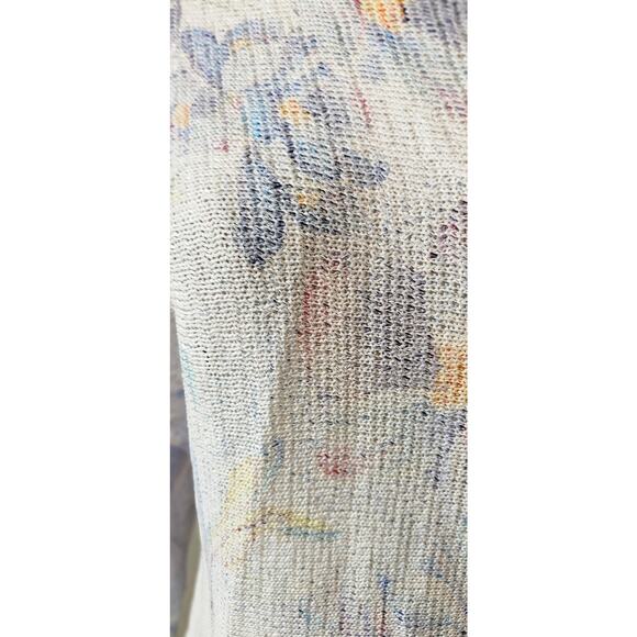 Sioni Floral Semi Sheer Acrylic Blend‎ Knit Pullover Sweater Women Size S Multi - Picture 2 of 7